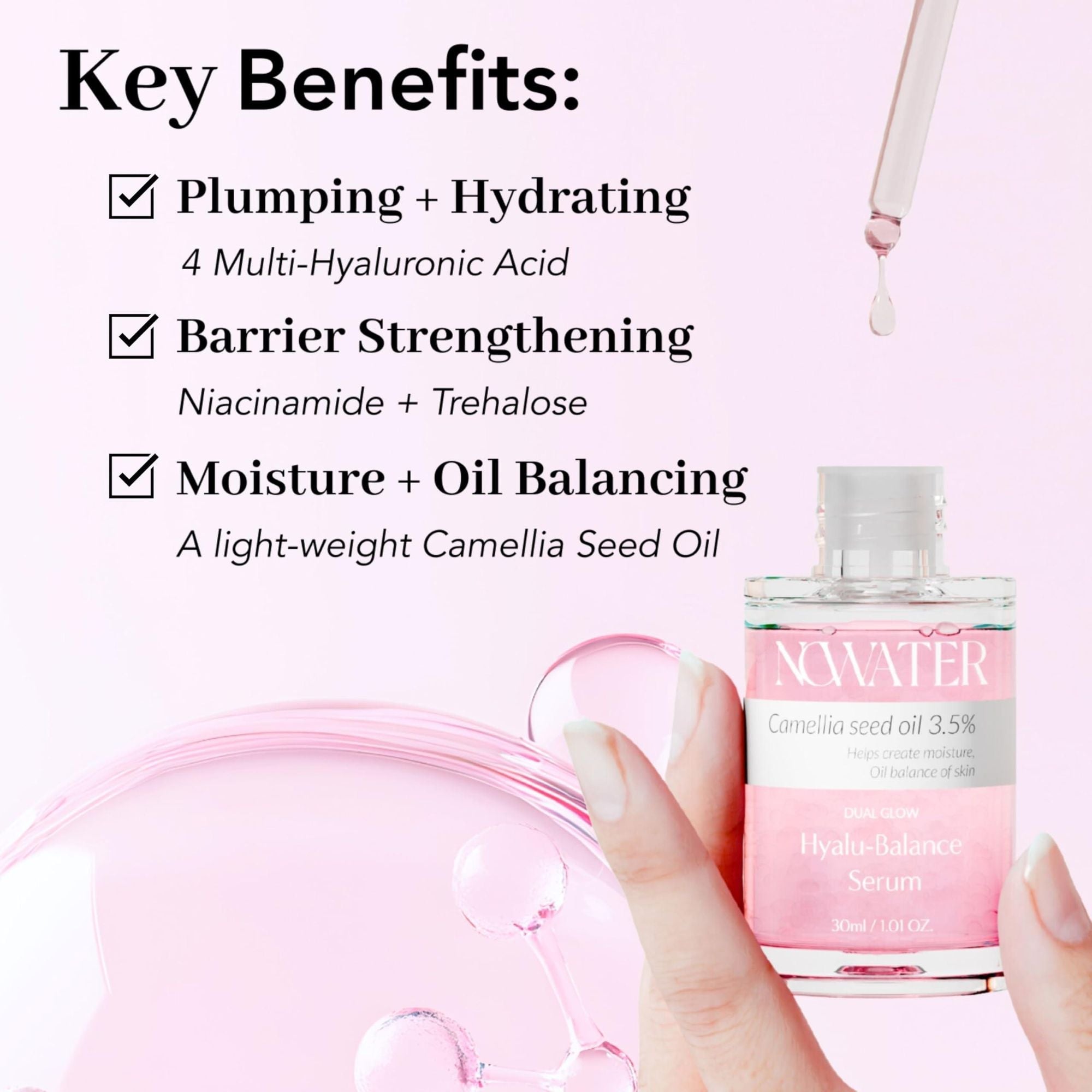 Dual Glow Hyalu balance Serum Hyaluronic Acid Serum Perfect Balance of Moisture Oil for Glass Skin Korean Skin Care for face 1.01 fl.oz - by Doba