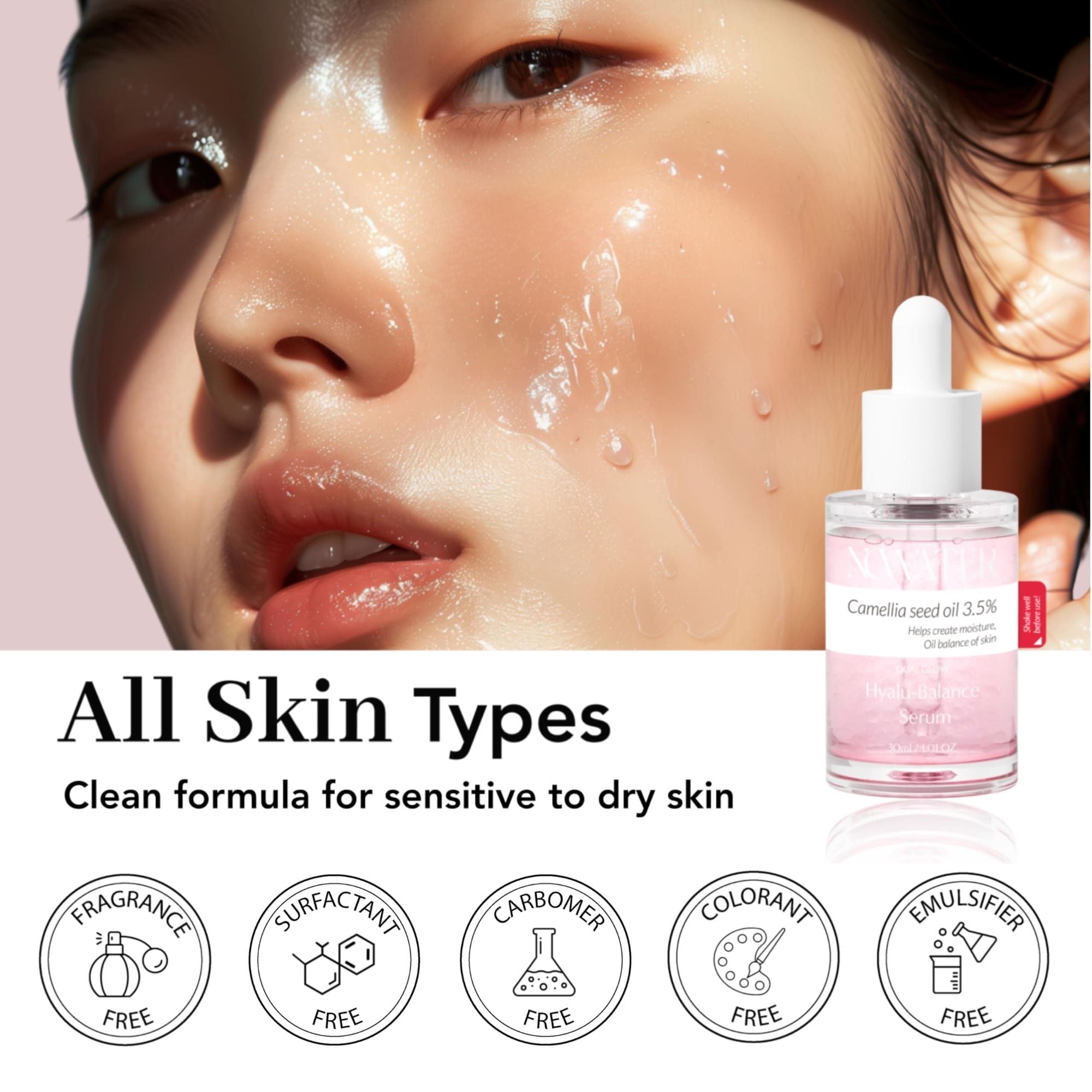 Dual Glow Hyalu balance Serum Hyaluronic Acid Serum Perfect Balance of Moisture Oil for Glass Skin Korean Skin Care for face 1.01 fl.oz - by Doba